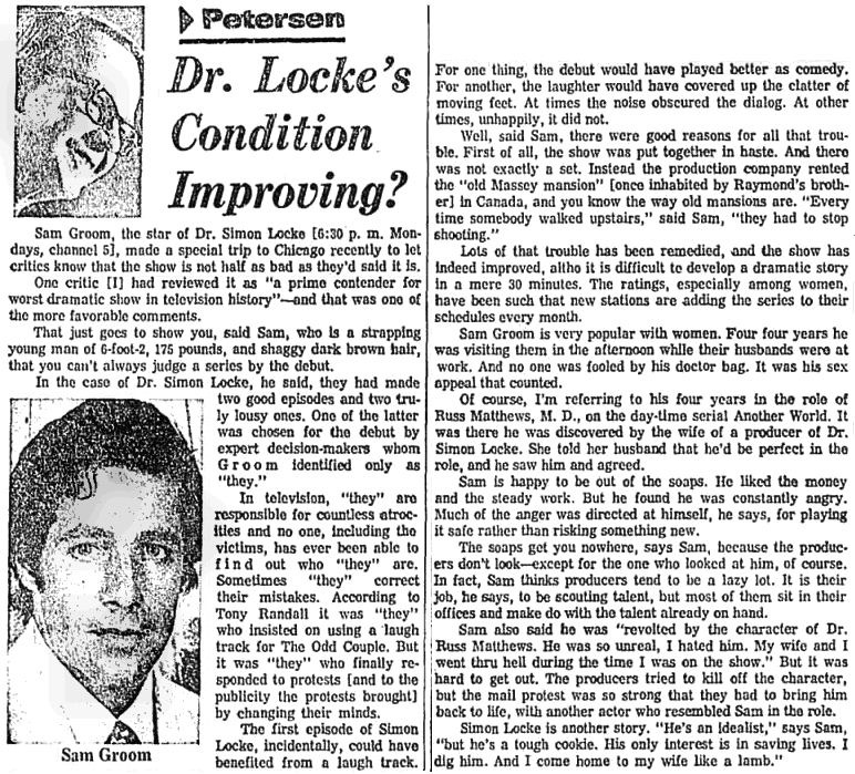 Dr. Simon Locke Chicago Tribune November 26, 1971